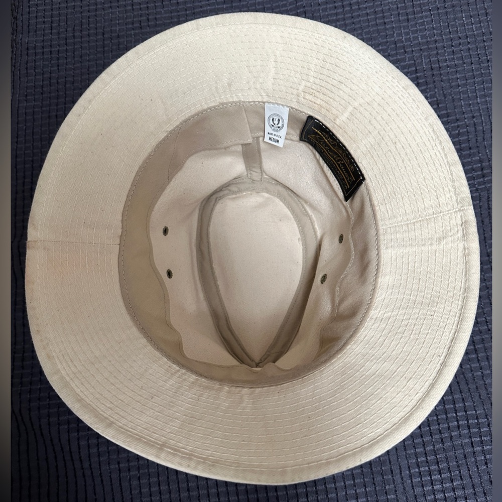 Eddie Bauer | Vintage Canvas Beige Fedora Hat, Unisex Size Medium - Picture 5 of 12